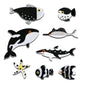 Zelfklevende Marine Oceaan Dier Borduurpatches 8 Pack