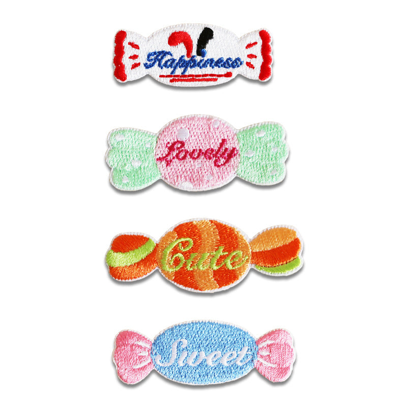 55mm Candy Selvklebende Broderte Patcher 8 Pakke (4 Farger)