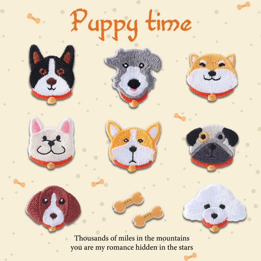 Adoráveis Patches de Cão Puppy Time Autocolantes 10 Unidades