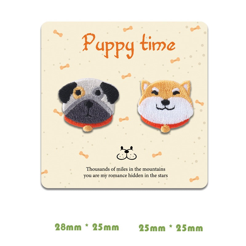 Paquete de 10 parches de perro Adorable Autoadhesivos Puppy Time