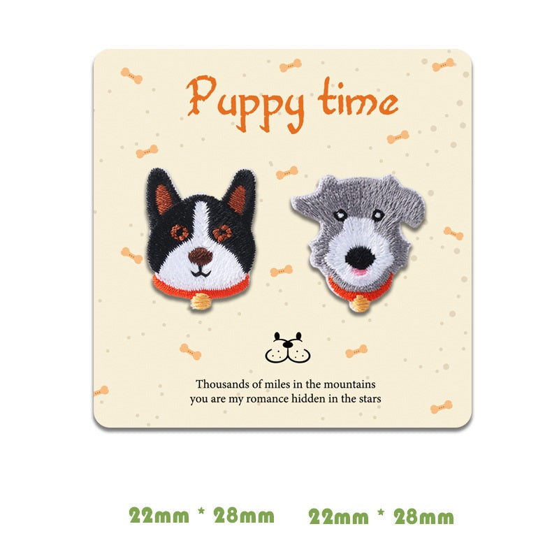 Paquete de 10 parches de perro Adorable Autoadhesivos Puppy Time