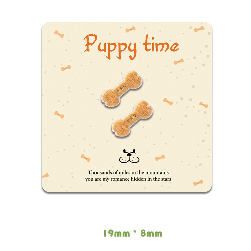 Paquete de 10 parches de perro Adorable Autoadhesivos Puppy Time