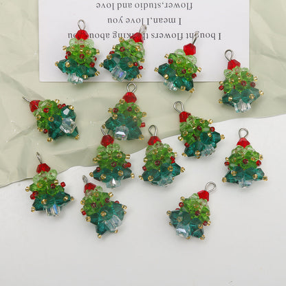 Pendentifs suspendus en perles de verre colorées faits main pour arbre de Noël 5pcs