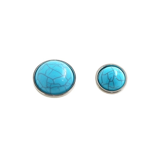 Boutons en métal imitant turquoise de 17/22,5 mm avec pattes, 50 pièces